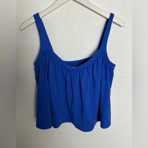 Susana Monaco Blue Gathered V-neck 5” top Women’s Size Small NWT shirt.